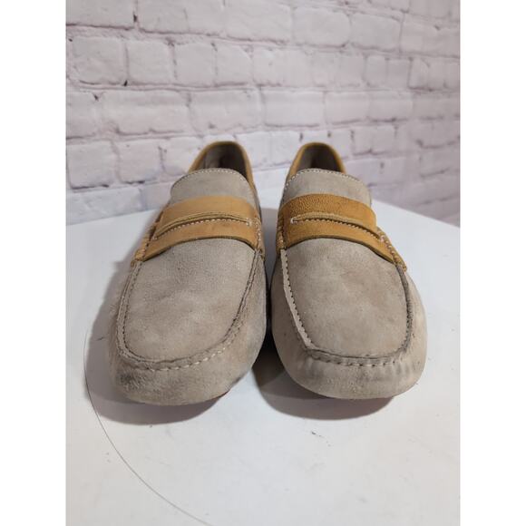 Donald J. Pliner Mens Vergil Tan Brown Suede Slip-On Driving Loafer Shoes 11.5 - Picture 11 of 15